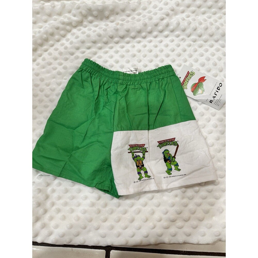 Vintage 1990 Ninja Turtles TMNT Size 5 Kids Swimsuit Shorts NWT